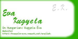 eva kugyela business card